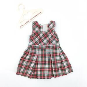 Pleasant Company American Girl Molly School Jumper Dress Red Plaid 1992 VTG